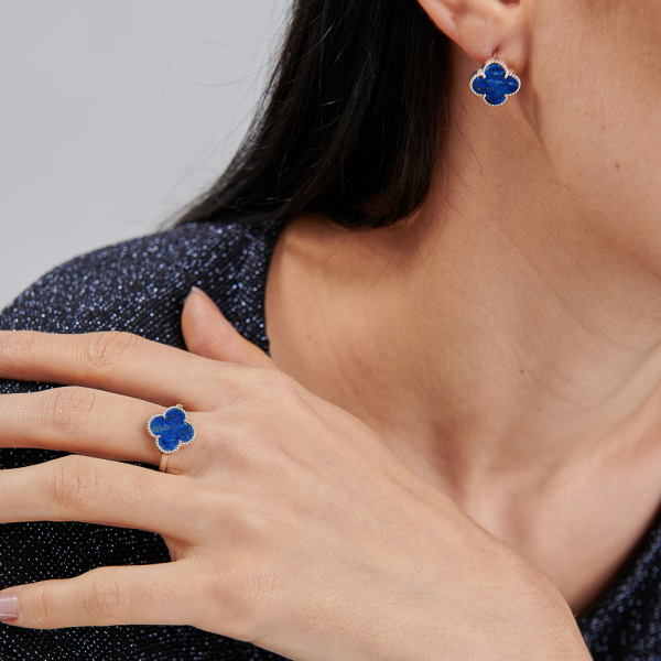 Серебряное кольцо с клевером (295к-6)