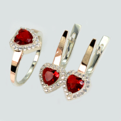 Серебряный набор с золотими пластинами