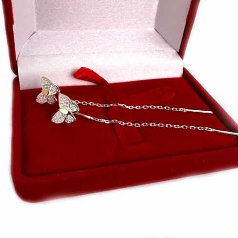 Серебряные серьги-протяжки