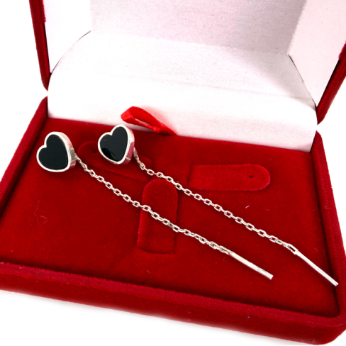 Серебряные серьги-протяжки