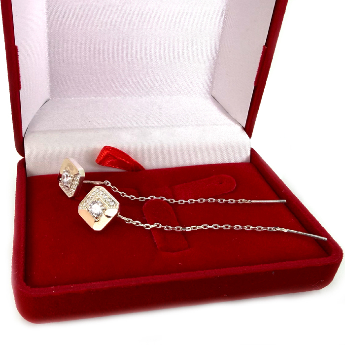 Серебряные серьги-протяжки (3026с)