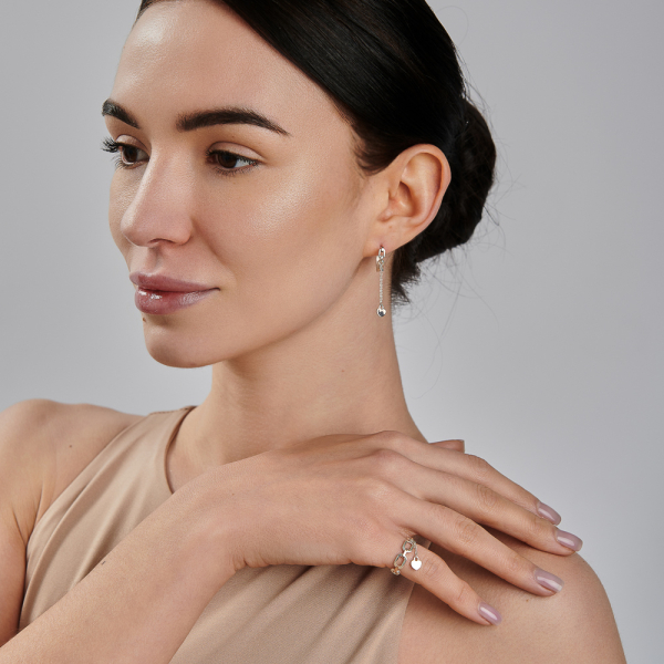 Серебряный набор с золотыми пластинами (304)