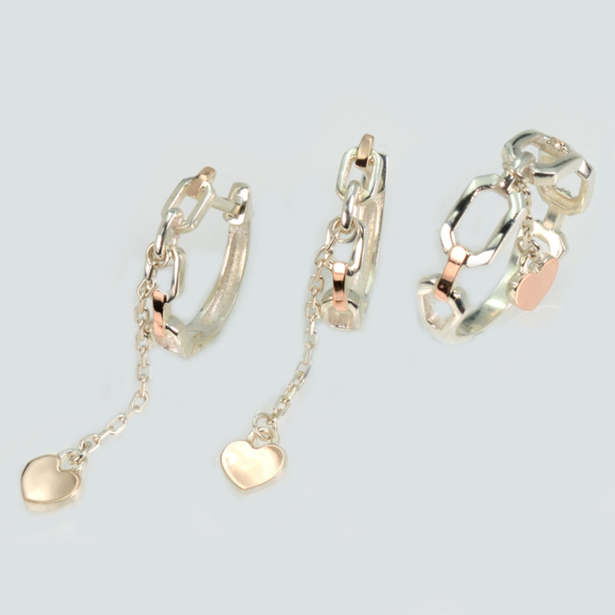 Серебряный набор с золотыми пластинами (304)