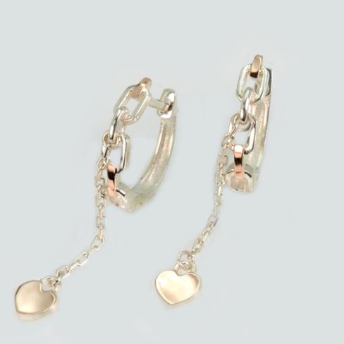 Серебряные серьги с золотыми пластинами