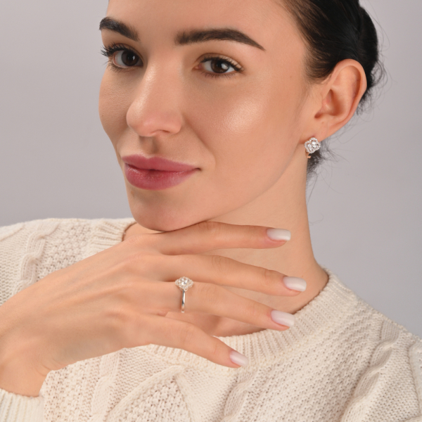 Серебряный набор с золотими пластинами (306)