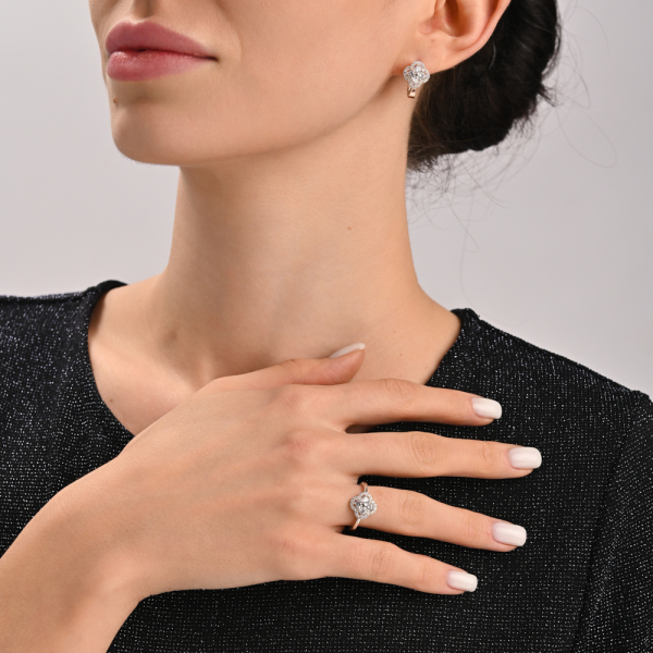 Серебряный набор с золотими пластинами (306)