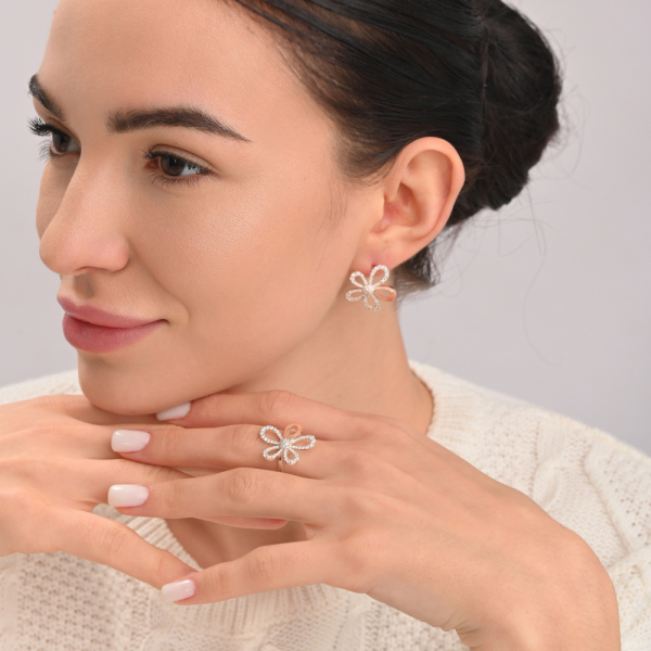 Серебряный набор с золотими пластинами (310)