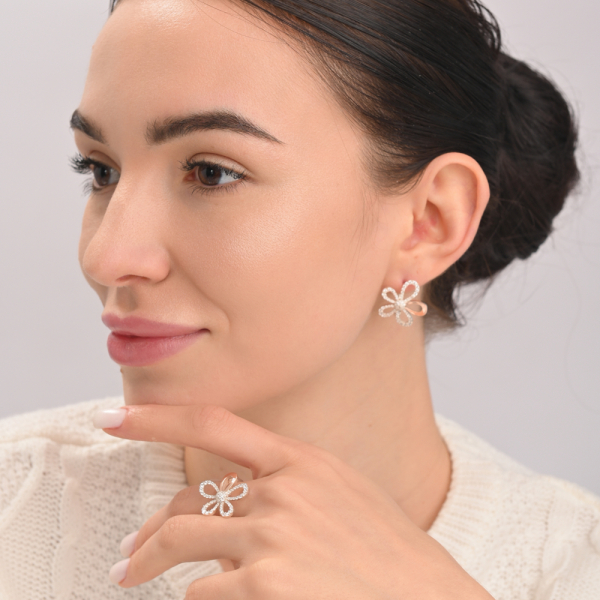 Серебряный набор с золотими пластинами (310)