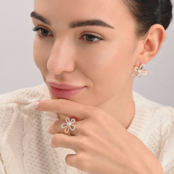 Серебряный набор с золотими пластинами (310)