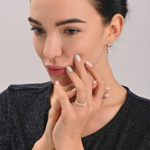 Серебряный набор с золотими пластинами (311)