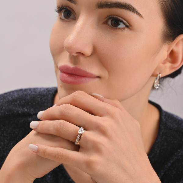 Серебряный набор с золотими пластинами (311)