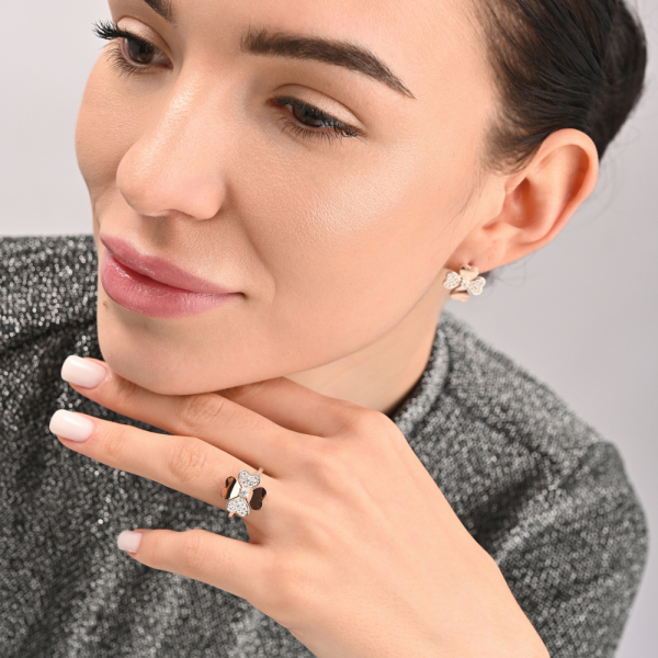 Серебряный набор с золотими пластинами (312)