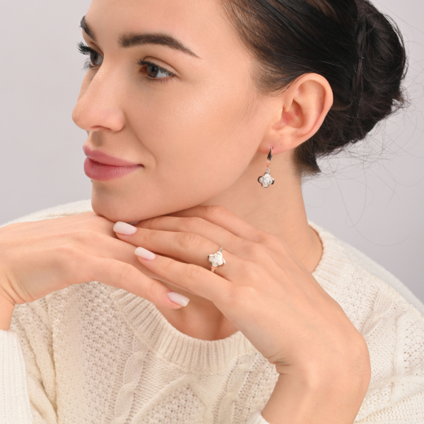 Серебряный набор с золотими пластинами (314)