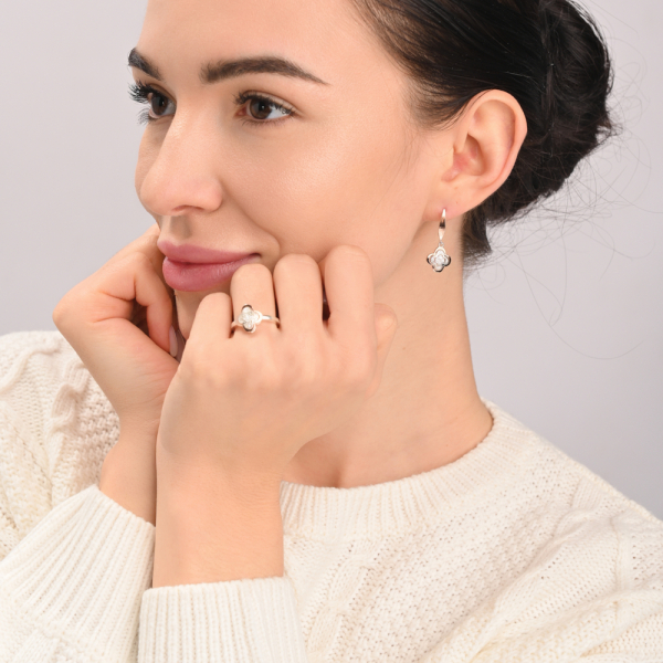 Серебряный набор с золотими пластинами (314)