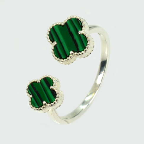 Серебряное кольцо "Два клевера"