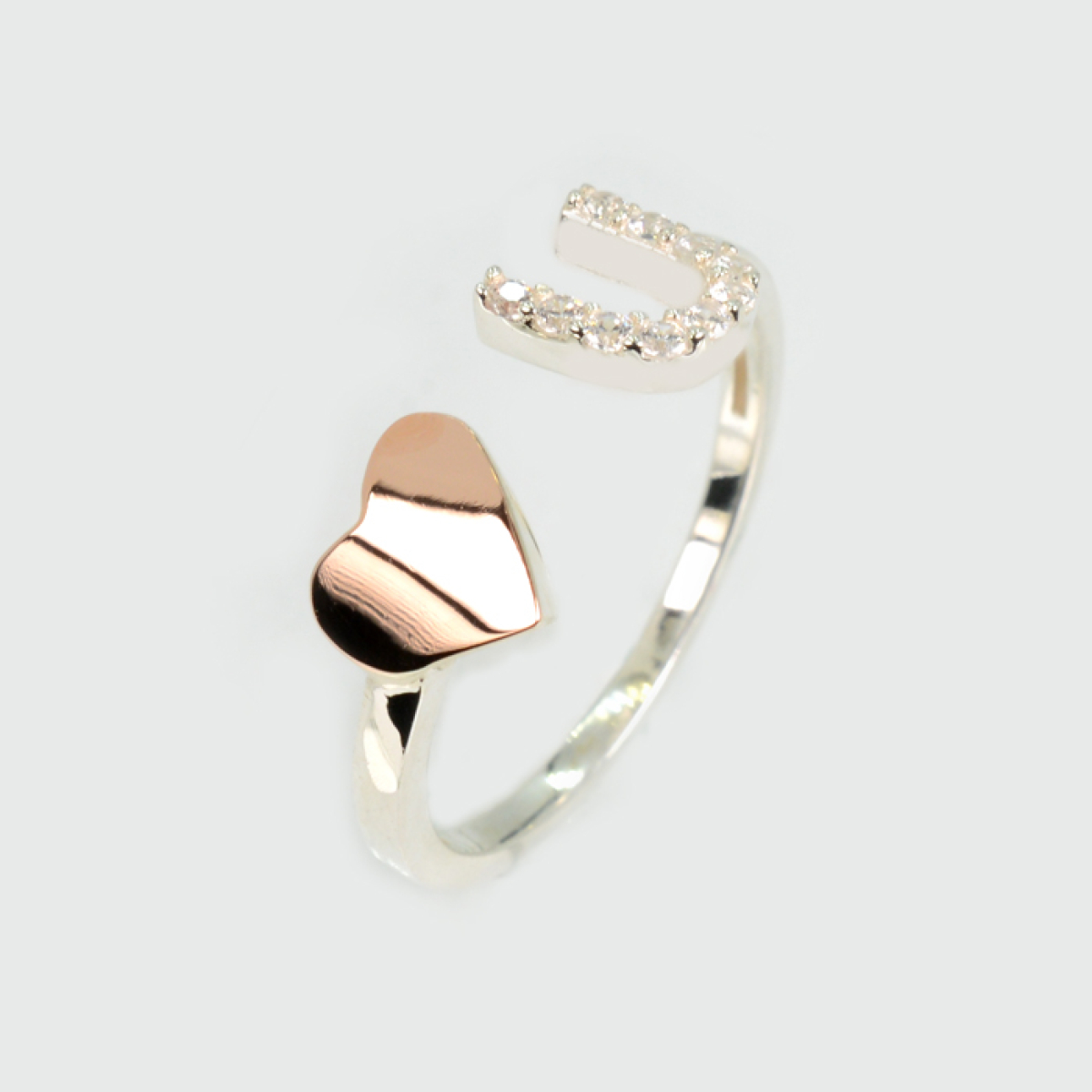 Серебряное кольцо с золотыми вставками (325к)