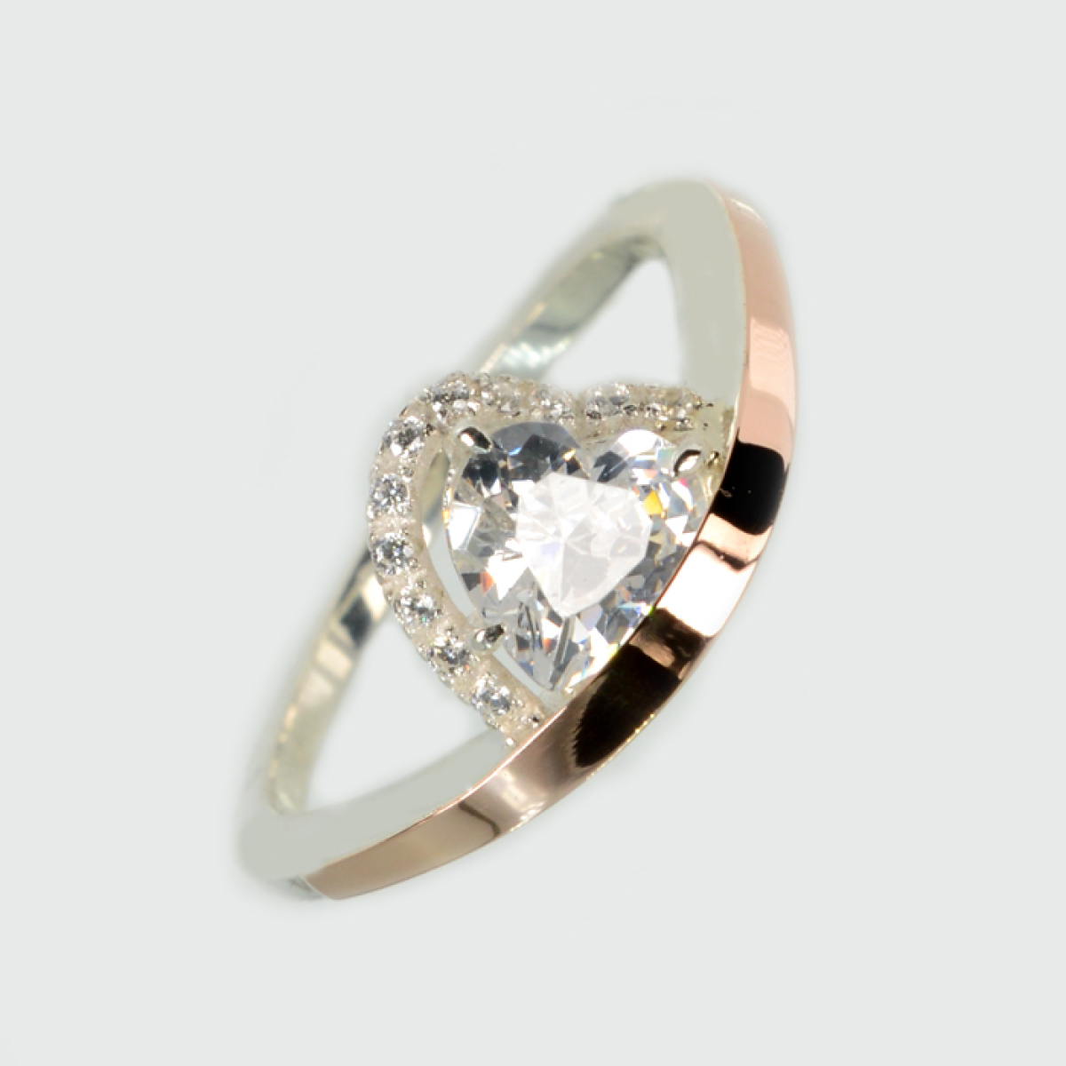 Серебряное кольцо с золотой пластиной (328к)