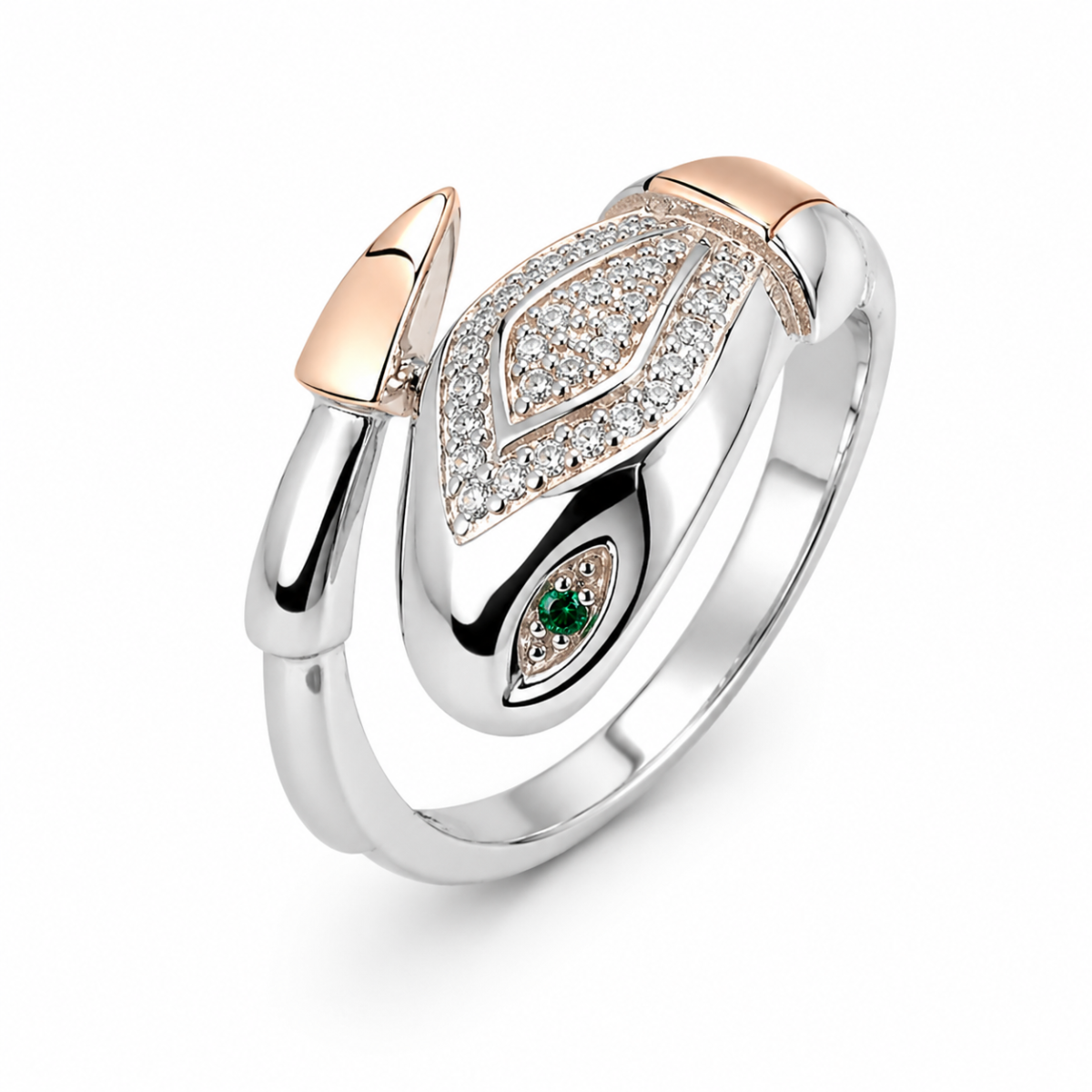 Серебряное кольцо с золотыми вставками (340к)