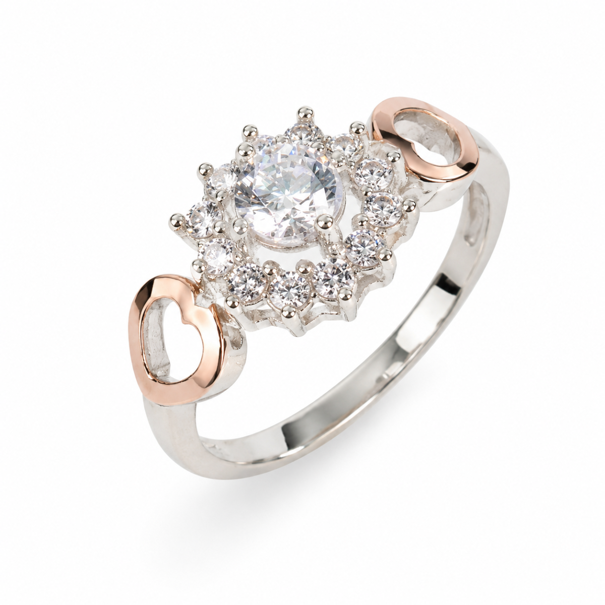 Серебряное кольцо с золотой пластиной (348к)