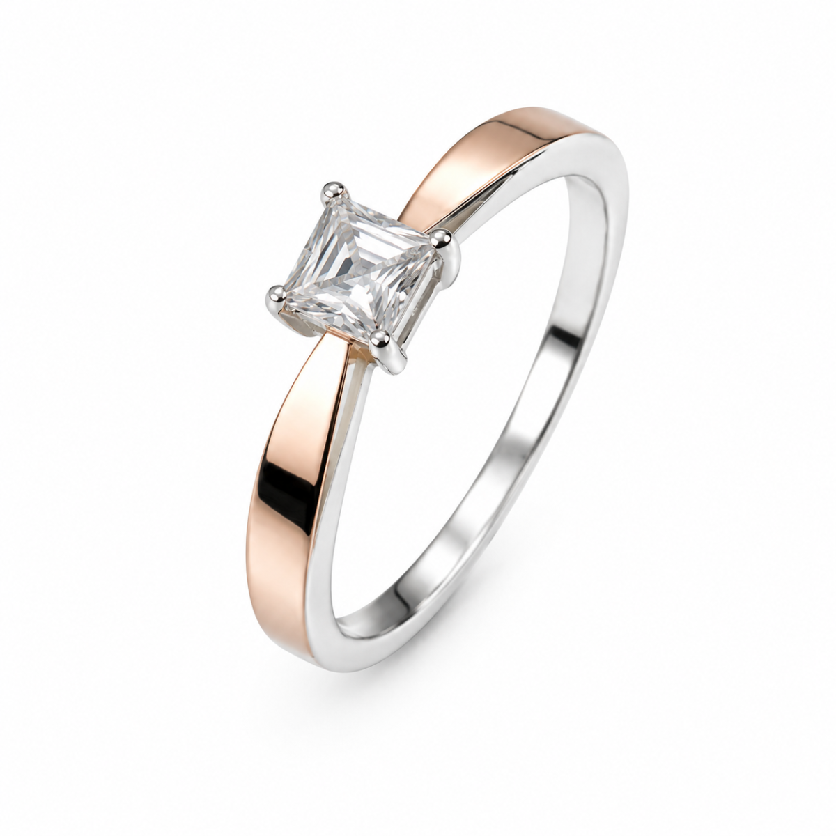 Серебряное кольцо с золотой пластиной (349к)