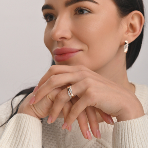 Серебряный набор с золотыми пластинами (197)