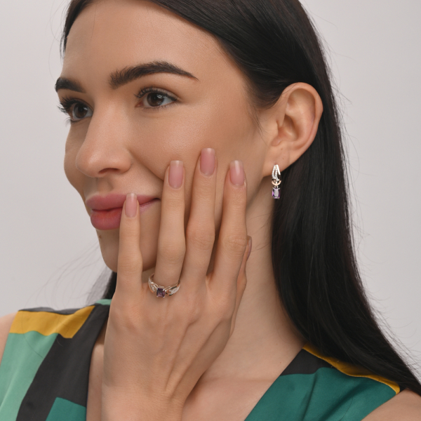 Серебряный набор с золотыми пластинами (199)