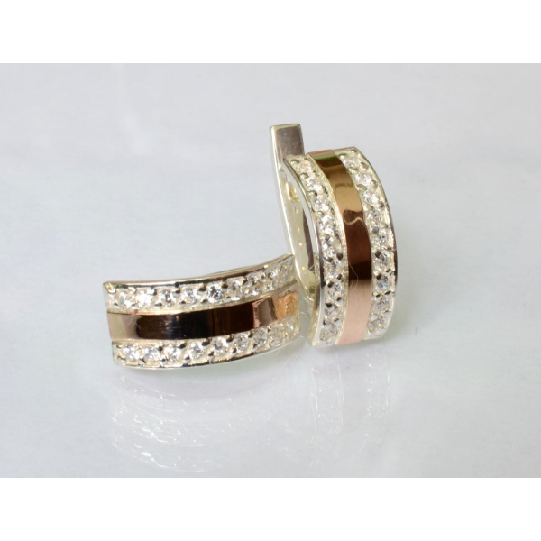 Срібні сережкі з золотими накладками (002с)