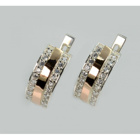 Серебряные серьги с золотыми накладками