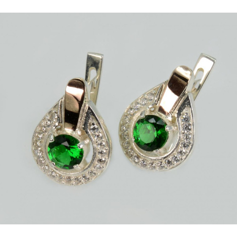 Серебряные серьги с золотыми пластинами