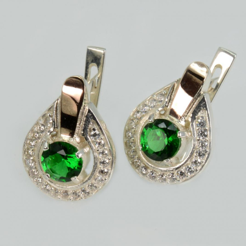 Серебряные серьги с золотыми пластинами