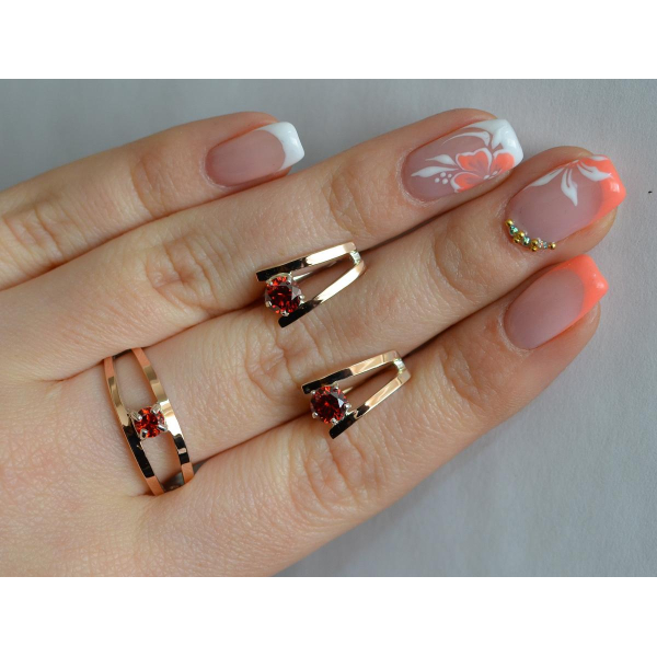 Гарнитур из серебра с золотыми накладками (004)