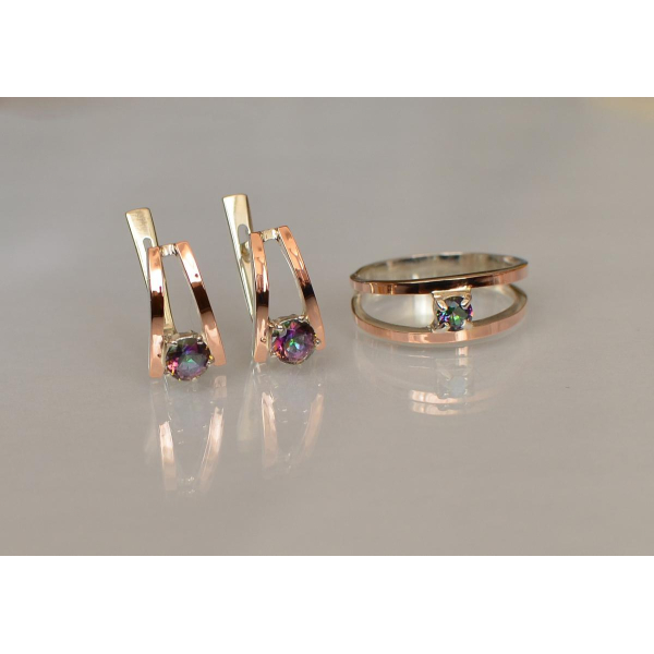 Гарнитур из серебра с золотыми накладками (004)