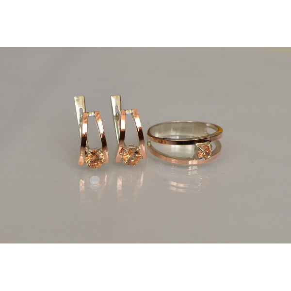 Гарнитур из серебра с золотыми накладками (004)