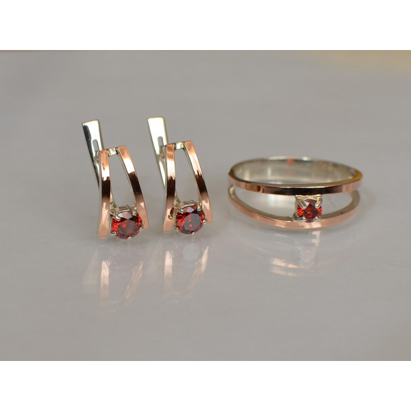 Гарнитур из серебра с золотыми накладками (004)