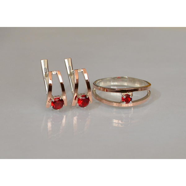 Гарнитур из серебра с золотыми накладками (004)