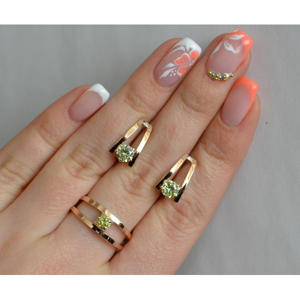 Гарнитур из серебра с золотыми накладками (004)