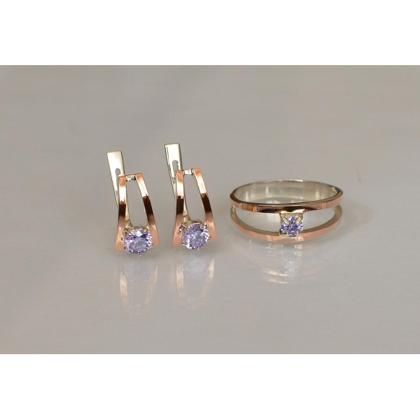 Гарнитур из серебра с золотыми накладками (004)