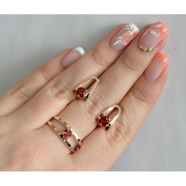 Гарнитур из серебра с золотыми накладками (004)