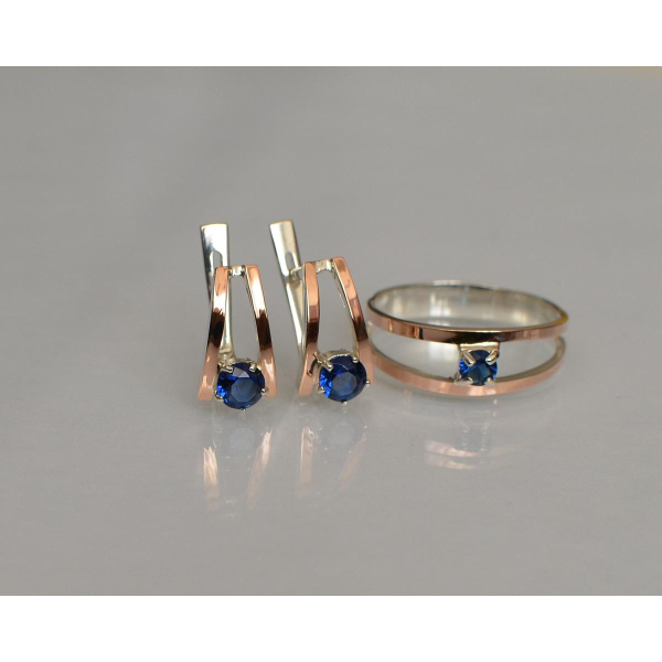 Гарнитур из серебра с золотыми накладками (004)