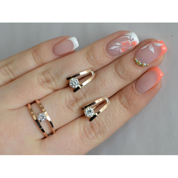 Гарнитур из серебра с золотыми накладками (004)