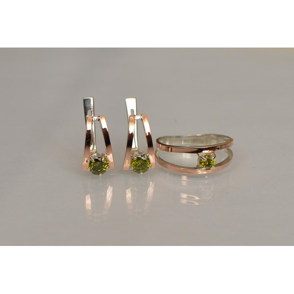 Гарнитур из серебра с золотыми накладками (004)