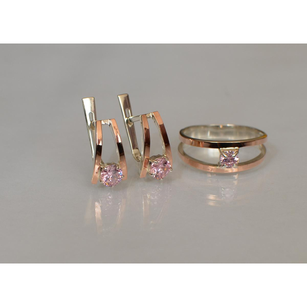 Гарнитур из серебра с золотыми накладками (004)