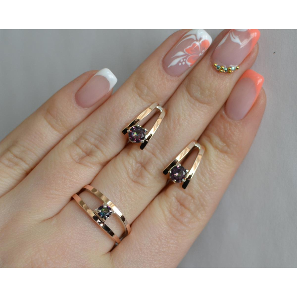 Гарнитур из серебра с золотыми накладками (004)