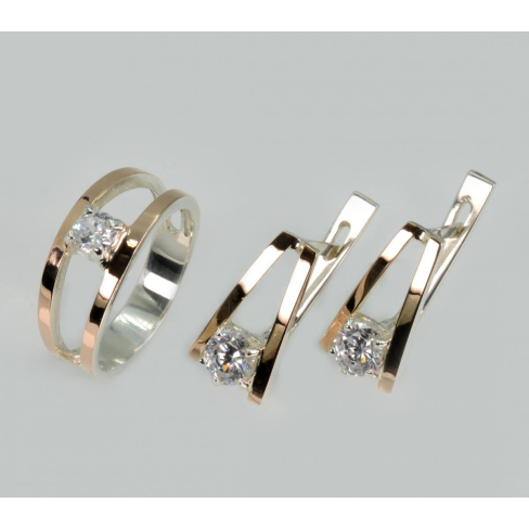 Гарнитур из серебра с золотыми накладками