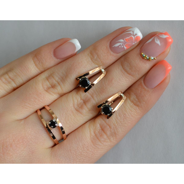 Гарнитур из серебра с золотыми накладками (004)