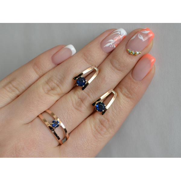 Гарнитур из серебра с золотыми накладками (004)