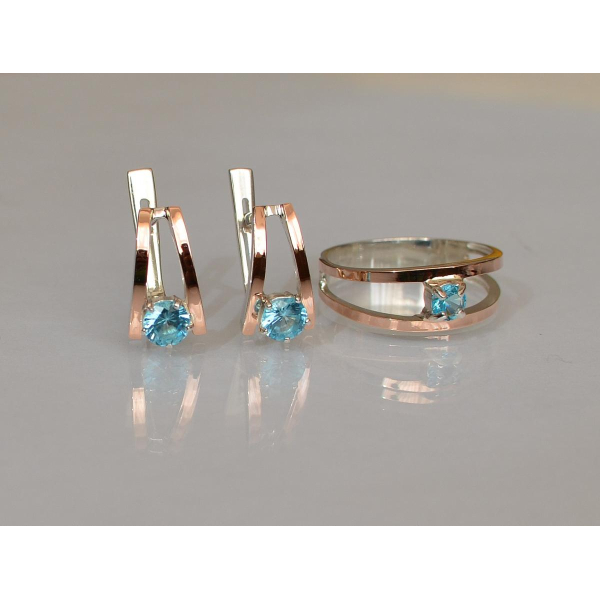 Гарнитур из серебра с золотыми накладками (004)