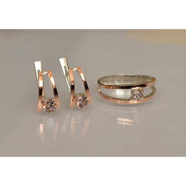 Гарнитур из серебра с золотыми накладками (004)