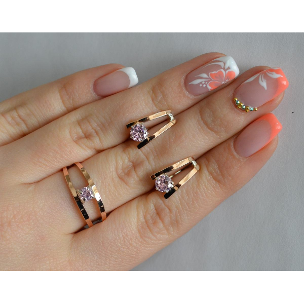 Гарнитур из серебра с золотыми накладками (004)