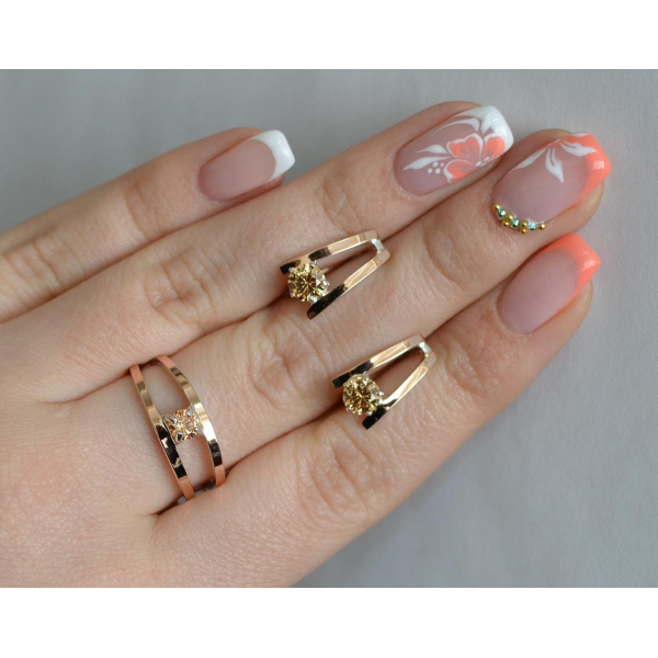 Гарнитур из серебра с золотыми накладками (004)